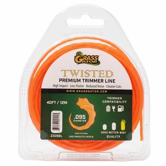 Grass Gator Z3095L - .095" x 40 ft - Twisted Trimmer Line, Small Loop, Commercial Quality
