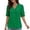 Green Shirts, variant on CAIVO Women Summer Short Sleeve Shirt Fashion Hollow Out Blouse With Pocket V-Neck Casual Boho Solid Color Back To School Tops