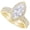 Yellow Gold, variant on 1 Carat (ctw) Platinum Marquise Cut LAB GROWN Diamond Engagement Ring Halo Marquise Matching Diamond Wedding Bridal Set (Color E-F Clarity VS2-SI1)
