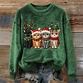 thumbnail image 2 of Luwomo Women's Christmas Flannel Sweaters Cozy Pullover Santa Cute Cats Graphic Crewneck Winter Holiday Knit Festive Seasonal Loose Fit Streetwear Blouses,Z1 Green,2XL, 2 of 3