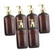 thumbnail image 2 of Dispensador de jabón líquido manual de PET para baño, botella con bomba para fregadero de cocina Marrón dorado 500 ml, 2 of 9