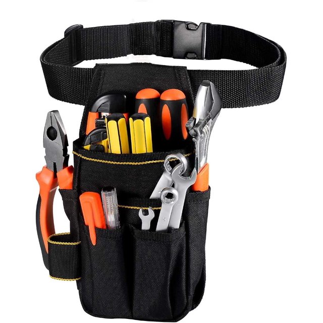 Bolsa de cinturón para herramientas de hardware, bolsa de herramientas multifuncional para electricista con cinturón ajustable de tela Oxford portátil, bolsa de almacenamiento de herramientas para ele