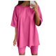 thumbnail image 1 of Conjunto deportivo de manga corta y pantalones cortos para mujer, para yoga y running - S-XXXL, 1 of 6
