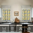 thumbnail image 3 of Set of 3 Lemon Yellow Kitchen Curtains - Fresh Fruit Print Semi-Sheer Rod Pocket Curtains for Small Windows, 3 of 3