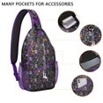 thumbnail image 2 of Sling Backpack,Dark Blue Christmas Nutcracker Pattern Sling Bag with Water Bottle Holder,Waterproof Sling Bag for Men/Women with Headphone Jack for Hiking,Travel, 2 of 6