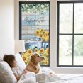 thumbnail image 2 of Sunflowers Trucks Window Privacy Film, Spring Farmhouse Eucalyptus Teal Wood Static Cling UV Sun Blocking Heat Control Window Tint Day and Night, Non-Adhesive One Way Privacy Cover 23.6''x59'', 2 of 7