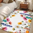 thumbnail image 5 of Spring Floral Area Rugs Collection 2.7'x5', Yellow Pink Flowers Botanical Farmhouse Non Slip Indoor Rectangle Throw Runner Rug Floor Mat Carpet for Living Room Dining Table Bedroom Nursery, 5 of 9
