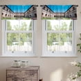thumbnail image 2 of LALILO Kitchen Curtain Valance Italy Ancient Castle Rod Pocket Window Curtain 52"x 18" Set of 2, 2 of 7