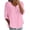 Z-Red312, variant on Women's Shirts V-Neck Half Sleeve Stylish Button Front Lace Trim Solid Color Linen Feel Casual For Everyday Wear Classic Female Tops