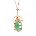 thumbnail image 3 of Galaxy Gold 14K Rose Gold White Topaz and Emerald Pendant Necklace - May Birthstone - Courage & Clarity - 16" to 24" - Fine Jewelry for Women, 3 of 5