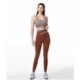 thumbnail image 3 of Rush Workout Outfits for Wome Seamless Yoga Outfits Crop Top Leggings Exercise Sports Bra Tracksuits Set-Brown(L) S1262, 3 of 5