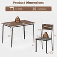 thumbnail image 3 of Costway 5 PCS Dining Table Set, Kitchen Table & 4 Armless Chairs with Upholstered Seat, 3 of 10