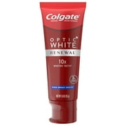 Colgate Optic White Renewal Teeth Whitening Toothpaste, Mint, 3 oz Tube