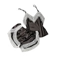 thumbnail image 2 of ZenCart Women's Pajamas Set Lace Trim Pajamas Homewear V-Neck Sleeveless Cami Top And Shorts Set Sexy Ice Silk Sleepwear, 2 of 7
