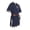Blue, variant on Men's Tunic Shirt â Short Sleeve Viking Style Top with Trim â Halloween Renaissance Outfit â Sizes M-XXXXL