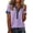 Light Purple, variant on Shirts for Women Trendy Short Sleeve Button Up Collared Shirt with Denim Collar Waffle Knit Patchwork Polo Shirts 2XL