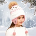 thumbnail image 2 of Mnyotv Toddler Boys Girls Beanie Hat with Ear Flaps Winter Soft Fleece Knitted Cap for Kids, 2 of 5