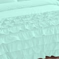 thumbnail image 6 of DNG Creations 5 Piece Vintage Ruffle Duvet Cover 100% Egyptian Cotton, 800 Threads Count - With Zipper & Corner Ties ( Full/Queen - Solid Auqa Blue ), 6 of 7