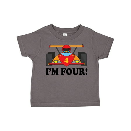 

Inktastic Race Car 4th Birthday Gift Toddler Boy Girl T-Shirt
