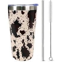Cow Print Gifts for Women Men Cow Print Tumbler Cup With Lid and Straw 10Oz Stainless Steel Insulated Cow Coffee Mug - Birthday Christmas Gift