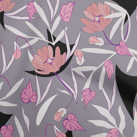 oneOone Velvet Grayish Purple Fabric Floral Sewing Craft Projects Fabric Prints By Yard 58 Inch Wide