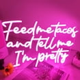 thumbnail image 2 of Letrero LED de neón SYLHOME Pink Feed Me Tacos, 43 x 26 cm, USB, 2 of 9