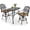 Elizabeth Set, variant on VIVIJASON 3-Piece Outdoor Swivel Bar Stools Set, All Weather Cast Aluminum Patio Bar Height Bistro Set with 2 Cushioned Bar Chairs & 42" x 24" Rectangular High Bar Table for Deck, Garden & Poolside