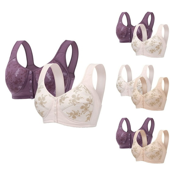 Kmdttou Bras for Women Push-Up Full Coverage Comfort Supportive Bra Comfortable Lace Breathable Bra Underwear No Rims