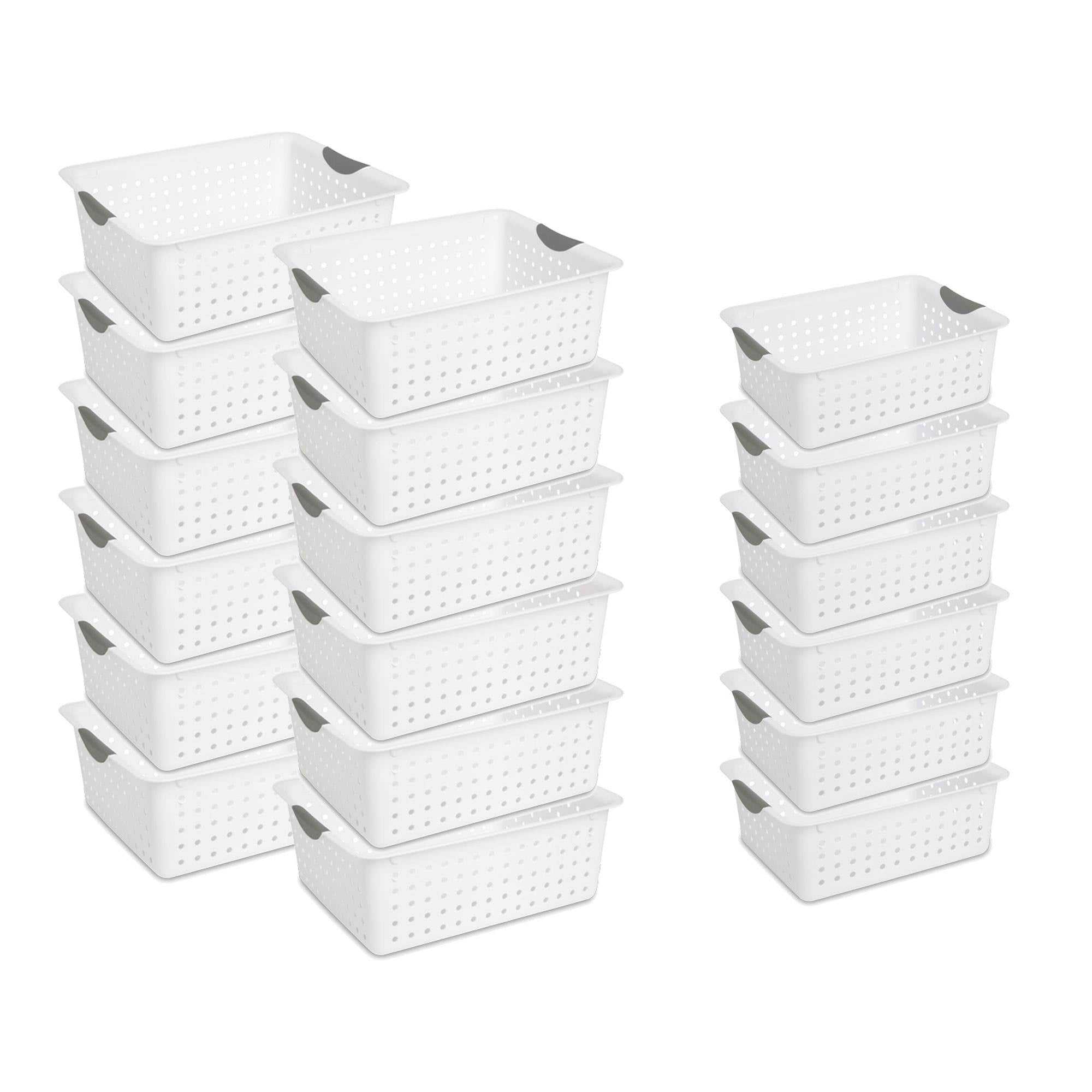 12 Pack Details about   Sterilite Medium & Small Ultra Plastic Storage Bin Organizer Basket 