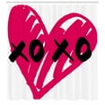 thumbnail image 3 of Ambesonne Xo Shower Curtain, Calligraphy Lovers, 69"Wx84"L, Pink and Black, 3 of 3