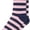 Purple Pink Navy, variant on Pair of Men's College Stripe Cotton Dress Socks - Purple Pink Navy