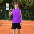 thumbnail image 6 of TIREOW Boys Athletic Tank Tops Solid Color Sleeveless Crew Neck Vest Summer Lightweight Stylish Breathable Workout Shirts, 6 of 7