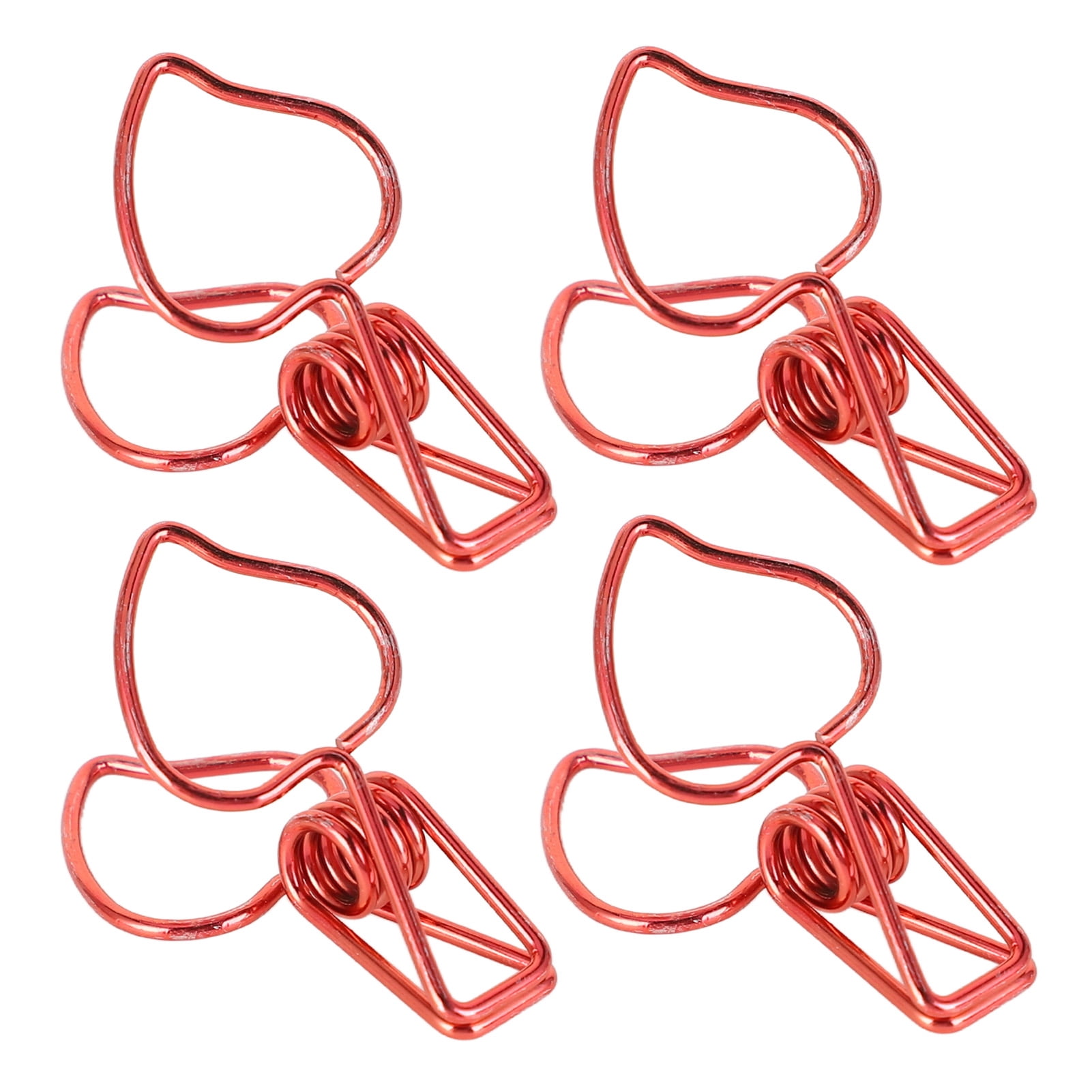 M Buder 100pcs Binder Clips Cute Cartoon Peach Shape Metal Long Tail Clips Office Account Paper Clamps, Red (7.87 inches / 20 cm)