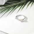 thumbnail image 4 of Gem Stone King 925 Sterling Silver and 10K Yellow Gold White Lab Grown Diamond Solitaire Engagement Ring for Women (0.50 Cttw, Round 5MM, Gemstone April Birthstone, Size 7), 4 of 4