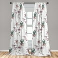 thumbnail image 2 of Flowers Window Curtains, Simple Innocent Leaves and Exotic Petal Branches on Plain Backdrop, Lightweight Decor 2-Panel Set with Rod Pocket, Pair of - 28"x95", Almond Lilac and Grey Teal, by Ambesonne, 2 of 3