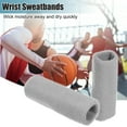 thumbnail image 3 of Unique Bargains 1 Pair Sweat Absorbing Wrist Sweatbands Athletic Cotton Yarn Latex Silver Tone Gray 8x15cm, 3 of 6