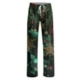 thumbnail image 4 of Resicozy Womens Christmas Pajamas Pant Wide Leg Cute Casual Xmas Print Lounge Bottoms with Pockets Holiday Funny Casual Pajama Army Green 1 XL, 4 of 6