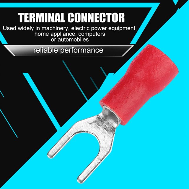 Wire Terminals, Wire Crimp Connectors, 250pcs Insulated Fork Spade Wire Connectors Electrical Crimp Terminals Kit, Fork Terminals