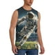 thumbnail image 2 of Fotbe Astronaut Soccer Field Men's Camiseta sin Mangas Estampada para Hombres, Playera Casual para Gimnasio, Entrenamiento, Playa-Medium, 2 of 7