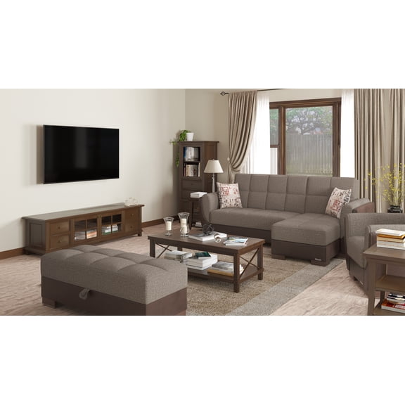Ottomanson Origins Air Rectangular Upholstered Lift Top Ottoman, Brown/Brown