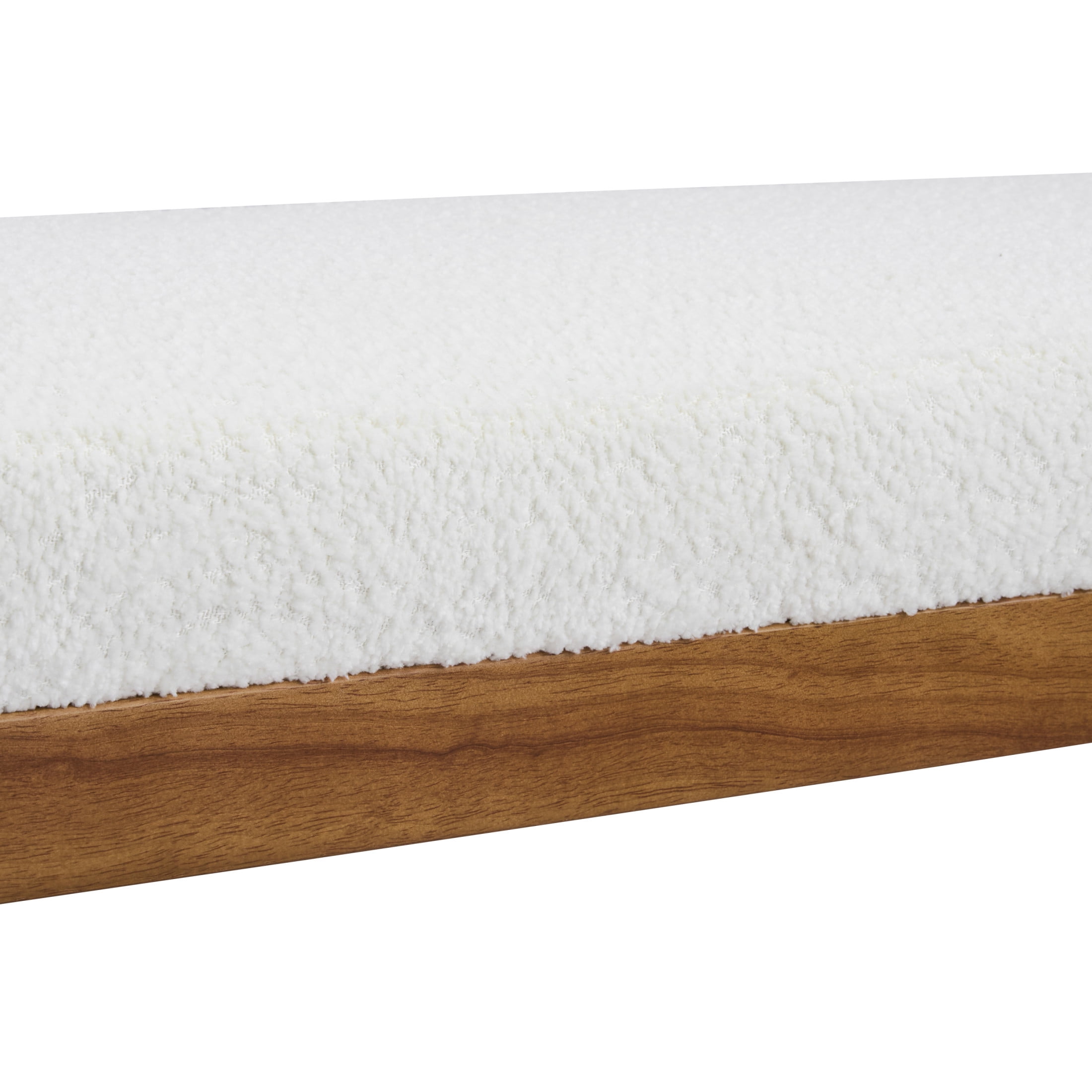 Christopher Knight Home 55" Modern Farmhouse Chenille Upholstered Bench with Rubberwood Legs, Beige