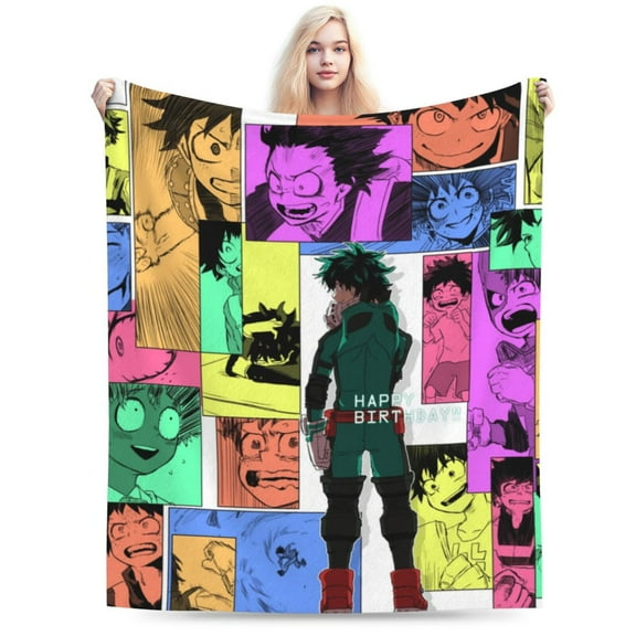 My Hero Academia Bed Blanket Air Conditioner Quilt Ultra Soft Flannel Blanket All Season Fuzzy Blanket Reversible Fluffy Plush Blanket 40"X30"
