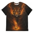 thumbnail image 5 of LAOLIUSN Funny Tiger Printed T-Shirt Animal Graphic Tee Shirt，S-4XL, 5 of 7