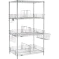 thumbnail image 2 of Global Industrial TG18364C 63 x 36 x 18 in. Nexel Chrome To Go Rack with 4 Wire Shelves, Dividers & Ledges, 2 of 7
