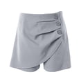 thumbnail image 4 of Sngxgn Women's High Waisted Casual Shorts Ripped Hem Frayed Distressed Short Casual(Grey,S), 4 of 5