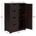 thumbnail image 2 of Drevy Wood -Standing Cabinet Bathroom Storage Floor Cabinet Unit Hallway Table with 4 Drawers and Adjustable Shelves Cupboard for Bathroom/Kitchen/Entrway, 22.05 x 11.81 x 32.28 in, Espresso, 2 of 8