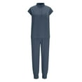 thumbnail image 5 of Axiiglly Scrubs for Women Set, V Neck 1/4 Sleeves Solid Color Nurse Uniforms with Pocket, Elastic Cuffs High Waist Workwear Pants S-2XL, 5 of 10