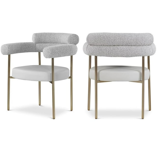 Meridian Furniture Chaise de Salle à Manger Taupe Blake (Ensemble de 2)