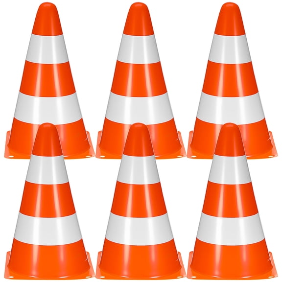 Amosfun 6Pcs Portable Multi Color Traffic Cones for Construction and Street Traffic Management