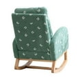 thumbnail image 5 of 26.8"W Modern Rocking Chair for Nursery, Mid Century Accent Rocker Armchair With Side Pocket, Upholstered High Back Wooden Rocking Armchair Chair for Living Room Baby Kids Room Bedroom, Green, 5 of 7